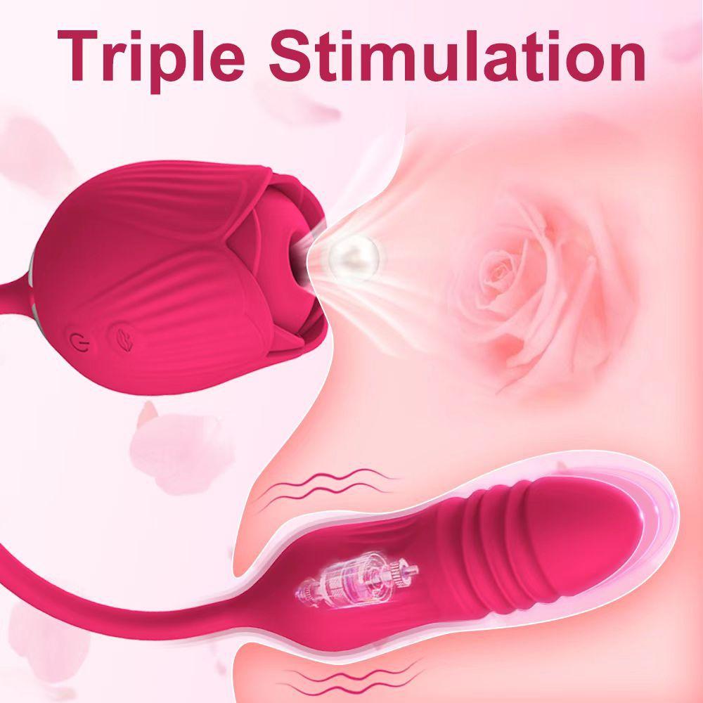 Rose Shape Vagina Sucking Vibrator Intimate Good Nipple Sucker Oral Licking Clitoris Stimulation