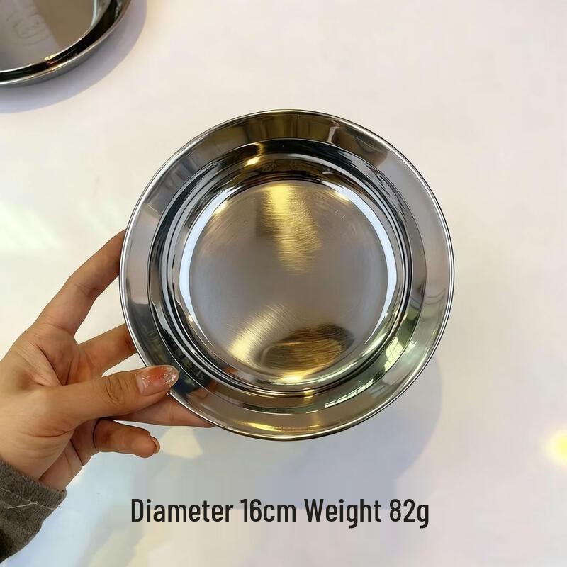 

ZISIZ 304 Stainless Steel Round Anti-Spill Food Prep Plates, Set of 5