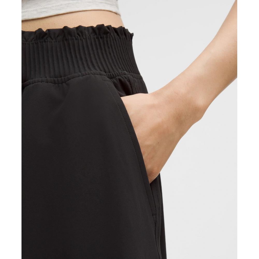 Lullulemon Stretch Woven Ruffle Waist Midi Skirt Blk