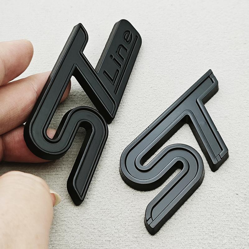 BLFE6 3D Metal Car Styling Logo STLine ST Rear Trunk Badge Front Grille Emblem For Ford Foucs Fiesta Mondeo Escape Exterior Accessorie