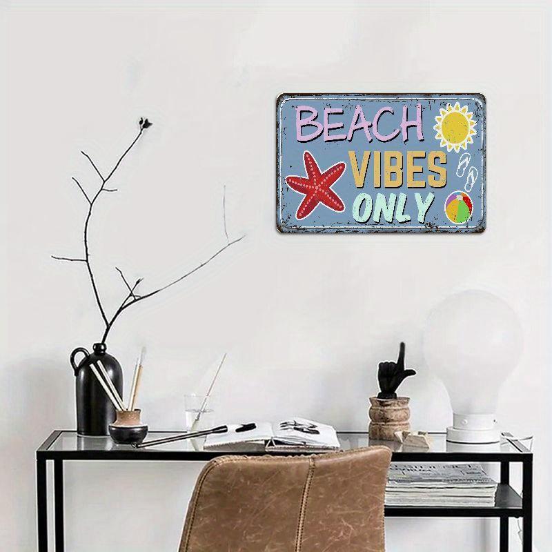Plochý dřevěný 2D nápis 30*20cm 'Jen plážová atmosféra' Rustikální dekorace pro domov, restauraci, bar a další Snadno zavěsitelná deska pro vnitřní/venkovní použití