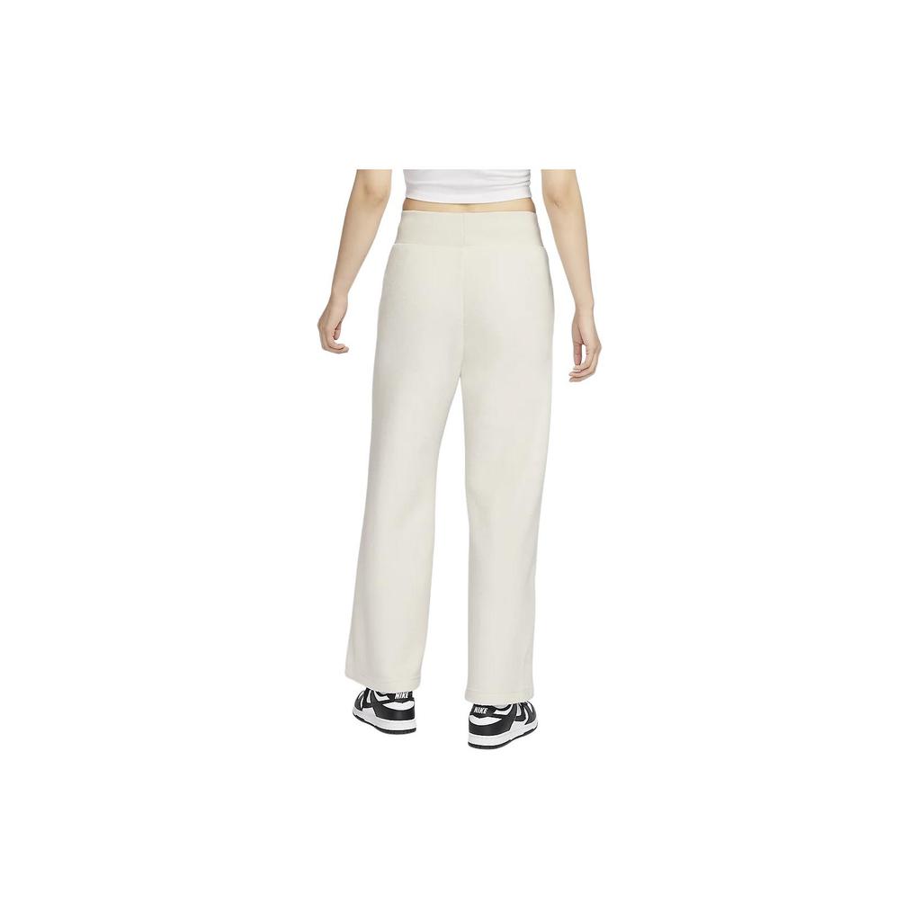 Nike Sportswear Phoenix Fleece Solid Color High Rise Lace Up Wide Leg Fleece Lined Loose Fit Casual Pants Women's Ecru FN3623-104