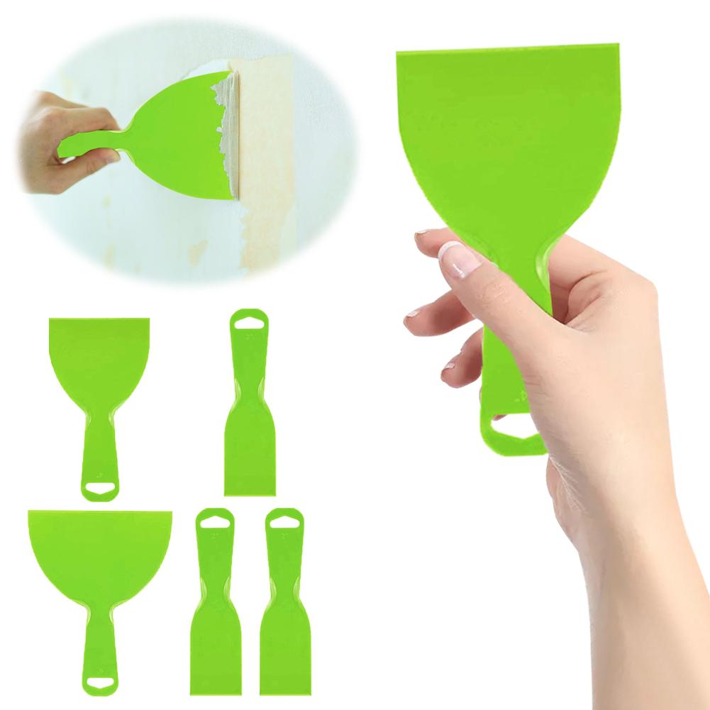 

5 Pack Plastic Putty Spatula Set Wallpaper Scraper Car Painting Spatula Scrapers Putty Knife Set for Painter Wall Car Painting 5PCS