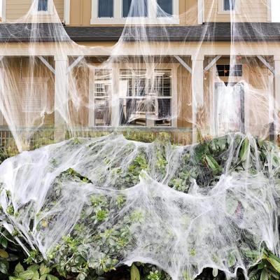 Halloween Spider Webs Decorations with Extra Fake Spiders, Super Stretchy Cobwebs for Halloween Decor Indoor and Outdoor