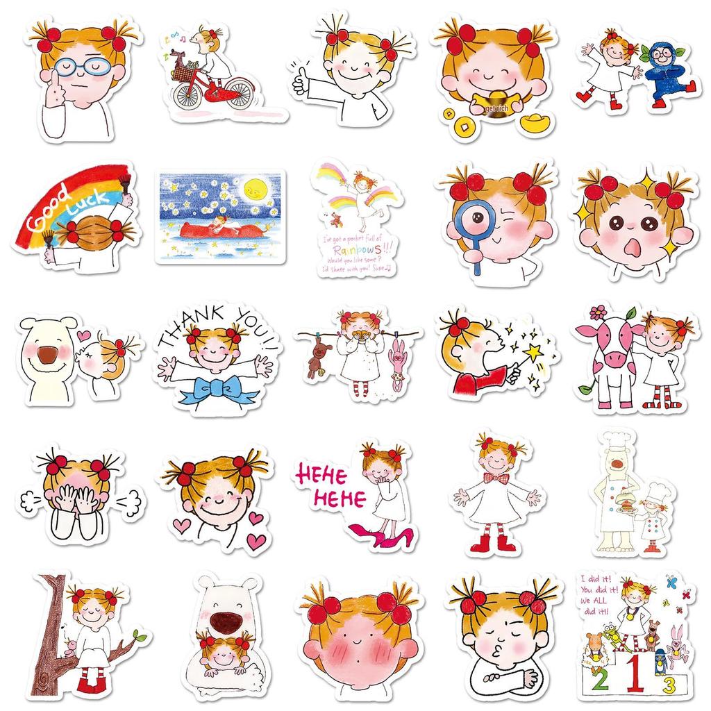 50 Cute COCO Sauce Girl Cartoon Stickers - Waterproof for Phone, Notebook, Thermos & More