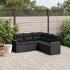 Vidaxl 5-Cz. Set da Salotto per Giardino, Cuscini, Rattan Nero PE