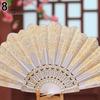 Cute Ethnic Dance Golden Tone Hand Held Flower Fan