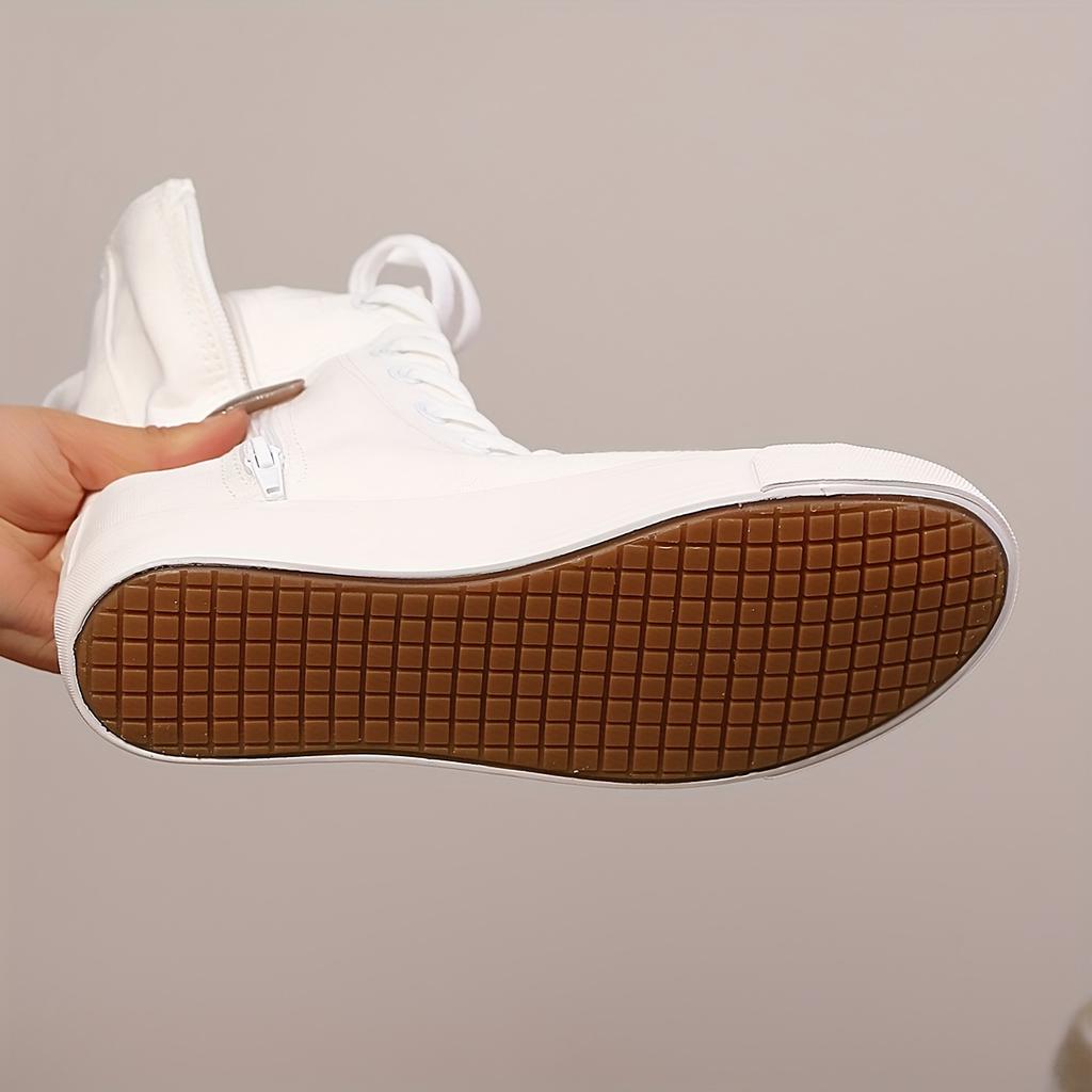 Women's Spring And Autumn Casual Sports Shoes Solid Color Simple Sports Boots