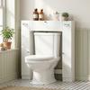 Toilet Unit, 2 Cupboards, Pull-Out Drawer, Toilet Paper Holder, Adjustable Shelves, White