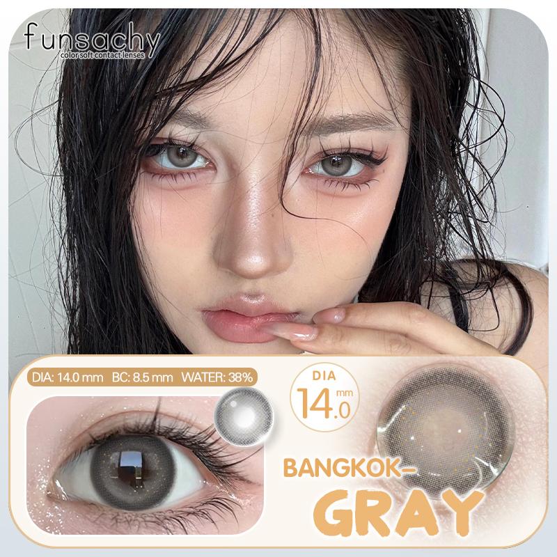 FUNSACHY 1 Pair Color Contact Lenses For Eyes Natural Gray Blue Beautiful Pupil Soft Natural Accessories Yearly Cosmetic Pupils