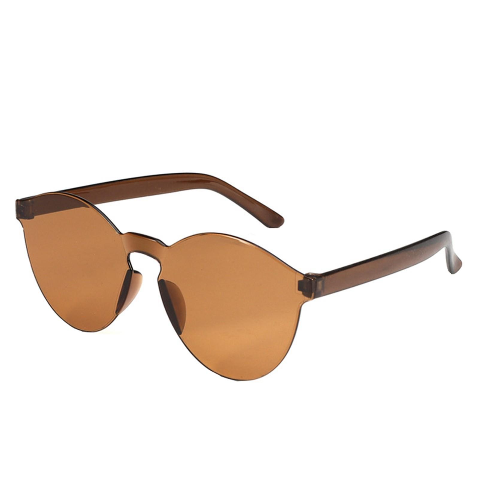 Rimless Lace Sunglasses Jelly Transparent Sunglasses кофейный