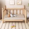 Cuccia in Legno Nordico con Sponde Rialzate Letto Principessa per Animali Domestici Rialzata Resistente all'Umidità Casetta per Gatti Materasso Rimovibile Lavabile