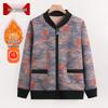 Women's Elderly Autumn Fleece-Lined V-Neck Knitted Cardigan