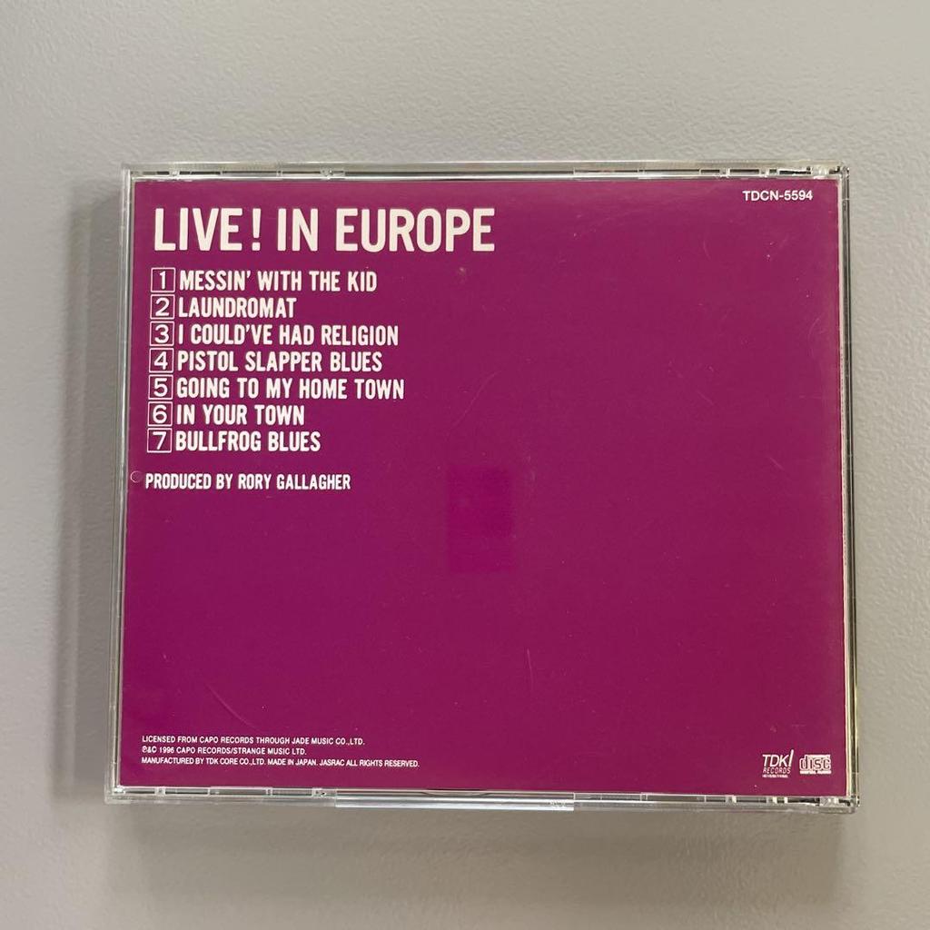 [USED] Rory Gallagher Japanese version old format CD no obi Live in EU.