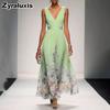 Women's Elegant V-Neck Evening Gown Cocktail Dress