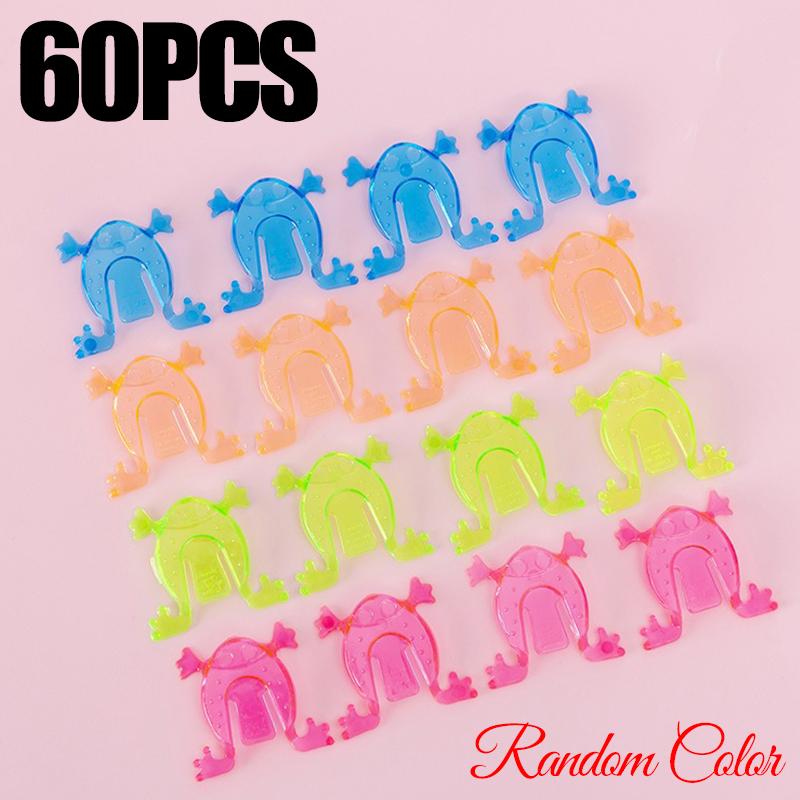 30/60PCS Jumping Frogs Random Mix Multiple Color Transparent Plastic Bouncing Frogs Interclass Desk Game School Rewards Gift ZYF