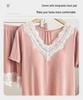 2025 Women's Summer Two-Piece Pajama Set: Short-Sleeved Top with Built-in Bra and Shorts, Outdoor-Friendly Pure Desire Style.