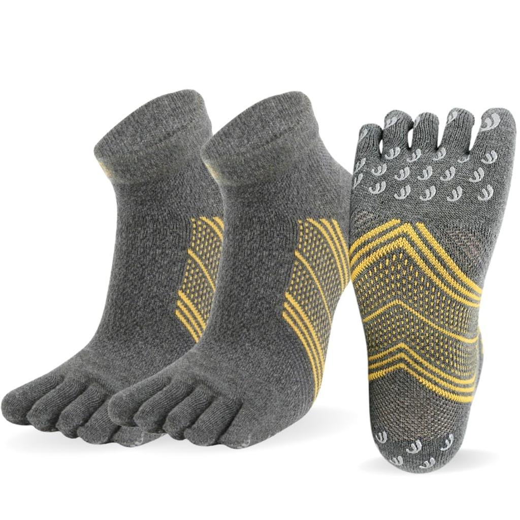 AQshop and Running Socks with Professional Arch Sports Set of 3 Men's Women's Five-Toe Non-Slip Design, Fit, Five-Toe Socks, Socks, (JP, Alphabet, L,