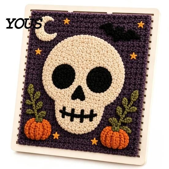 Handmade Yarn Art Craft DIY Fabric Weaving Painting Kit, Halloween Christmas Crochet Kit Decor Projects for Decoration, Beginner Project Set Supplies
