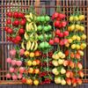 Farmhouse Decor: Pepper, Corn, Garlic, Veggie Fruit Skewers with Hemp Rope