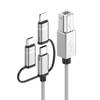 1m Plug and Play 3-in-1 iP + Type-C + Micro USB to MIDI Cable for Printer/Electric Piano/Keyboard/Mixer