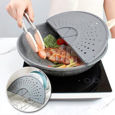Tampa de Silicone Anti-respingos Dobrável para Panelas com Liberação de Vapor por Ventilação Tampa Resistente ao Calor para Uso na Cozinha