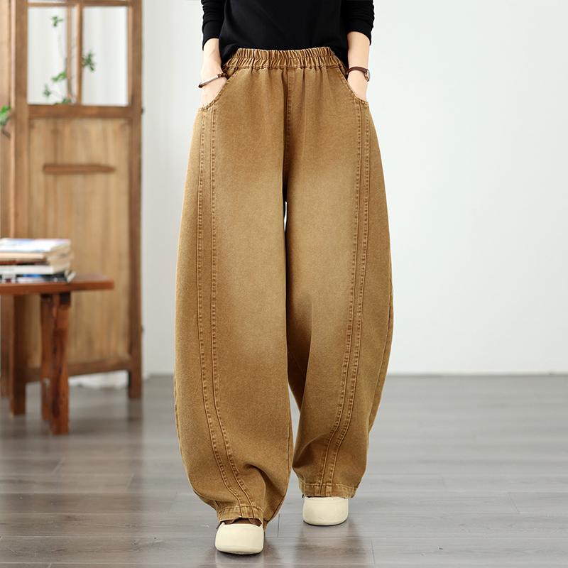 DIMANAF 2026 Été Nouveau Grande Taille Femmes Taille Haute Jambe Large Jeans Décontracté Ample Pantalon en Jean