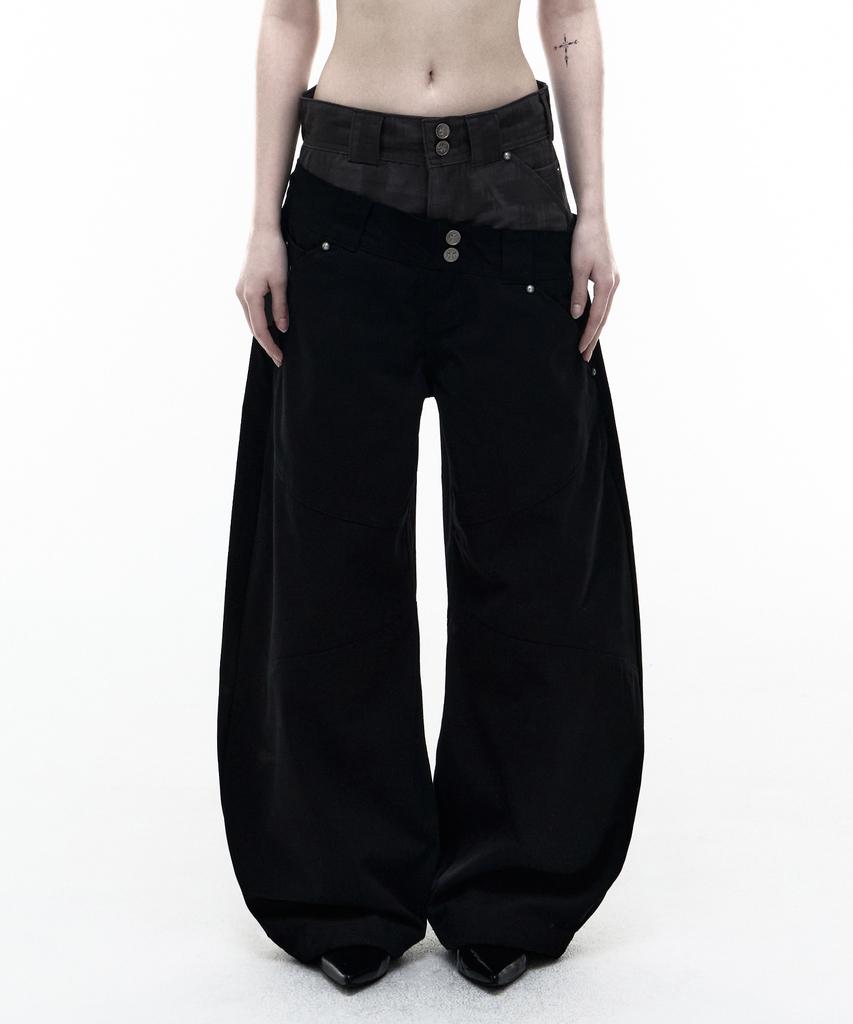 Opeoseu0012 Op. 08 Dual Oblique Cotton Pants Black