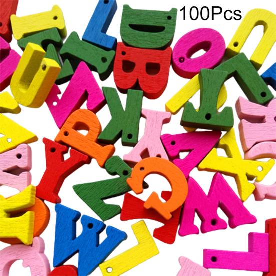 100 шт смешанные деревянные буквы алфавита пуговицы DIY ремесло шитье скрапбукинг