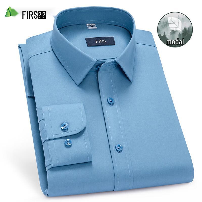 

FIRS Men s Long Sleeve Wrinkle-Free Silk Blend Shirt 38