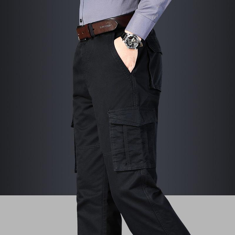 Men's Winter Multi-Pocket Cotton Overalls - Casual, Loose-Fit Outdoor Pants