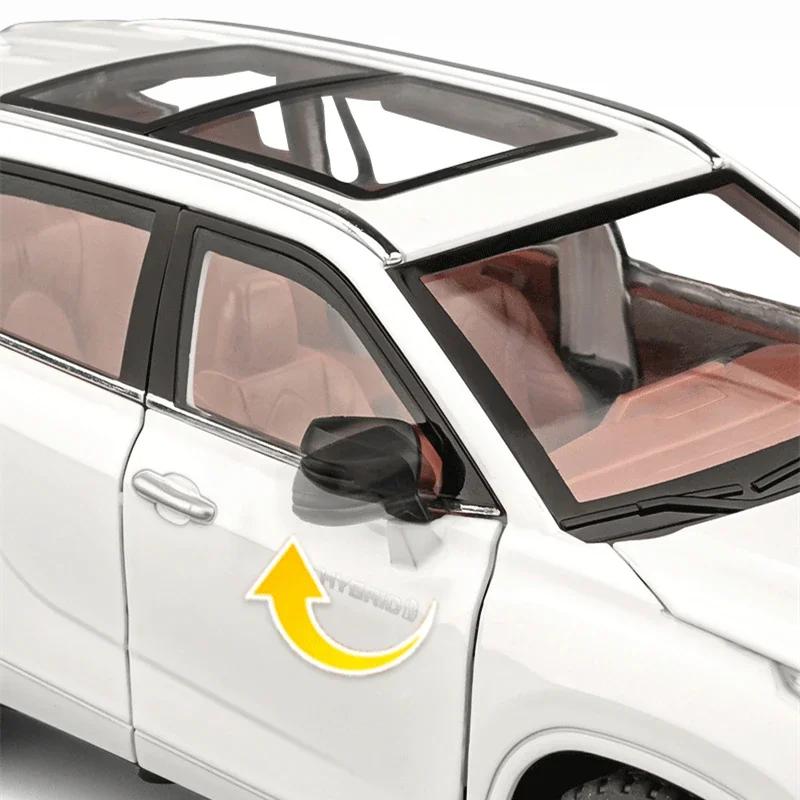 RE021:24 Toyota Highlander SUV Alloy Car Model Diecast & Toy Metal Off-road Vehicles Car Model High Simulation Collection Kids Gifts