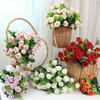11 Heads Eucalyptus Little Rose Home Decoration Wedding Decoration Artificial Flower Plastic Flower
