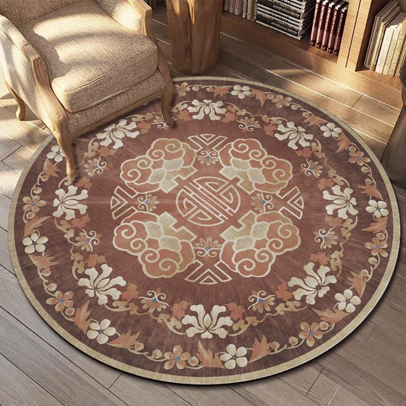 Böhmisches Stammesmotiv Runder Teppich Matte Teppich Orientalisch Geometrisch Paisley Retro Heimdekoration Wohnzimmer Arbeitszimmer Teppich