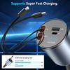 VIKEFON 4 In 1 120W Car Charger Retractable with Dual Retractable Cable Dual USB Ports Car Charger for iPhone 15 14 13 Pro Max