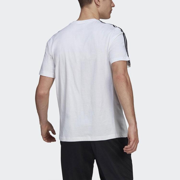 Adidas X Disney Co-Branded Mickey Cartoon Print Striped Sports Short Sleeve T-Shirt Men Tops White GL3086