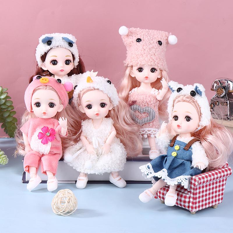 New 16 Cm Mini Confused Doll With 13 Movable Joint 3D Big Eyes For Girls Diy Dress Up