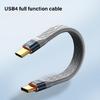 Short USB4 C Cable 5Inch Flat 40Gbps Speed 240W Charging 8K60hz Video For Phone Pad eGPU and More USB C Devices