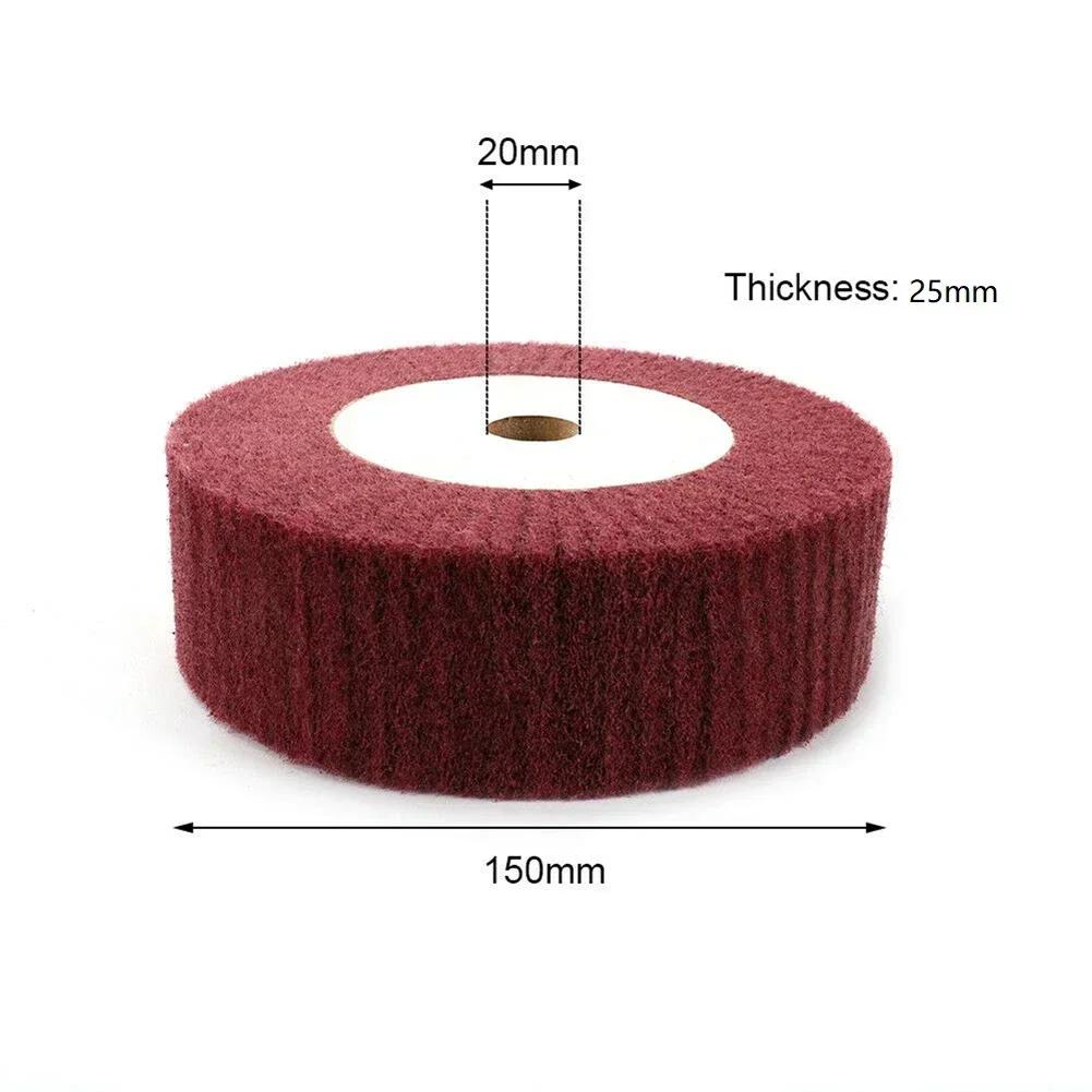 150/200mm Nylon Fiber Flap Polishing Wheel Disc 320 Grit Non-Woven Abrasive Buffing Pad Abrasive Scouring Grinding Flap Wheel