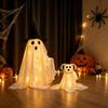 Figurine de Chien pour Halloween avec un Aspect Chaud Éclairé, Fonctionne à Piles, Accent d'Intérieur pour Étagère d'Entrée, Vitrine et Décoration de Fête à l'Intérieur