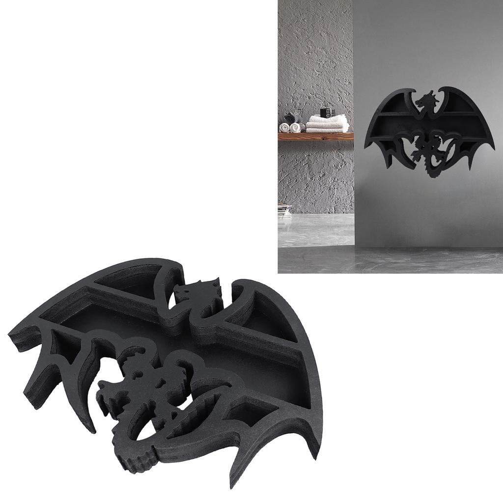 Crystal Display Shelf Dragon Design 13.8in Long 9.4in High Strong Wood Stone Shelf Display for Bedroom Office Table