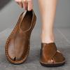 Men's Summer Genuine Leather Sandals - Breathable, Comfortable, Slip-on, Lazy Driving Shoes, Plus Size