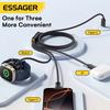 Essager Kabel do ładowania 3 w 1 100W Multi USB C dla Apple iWatch iPhone 16/15/14/13 Pro z kablem do szybkiego ładowania Type C Lightning