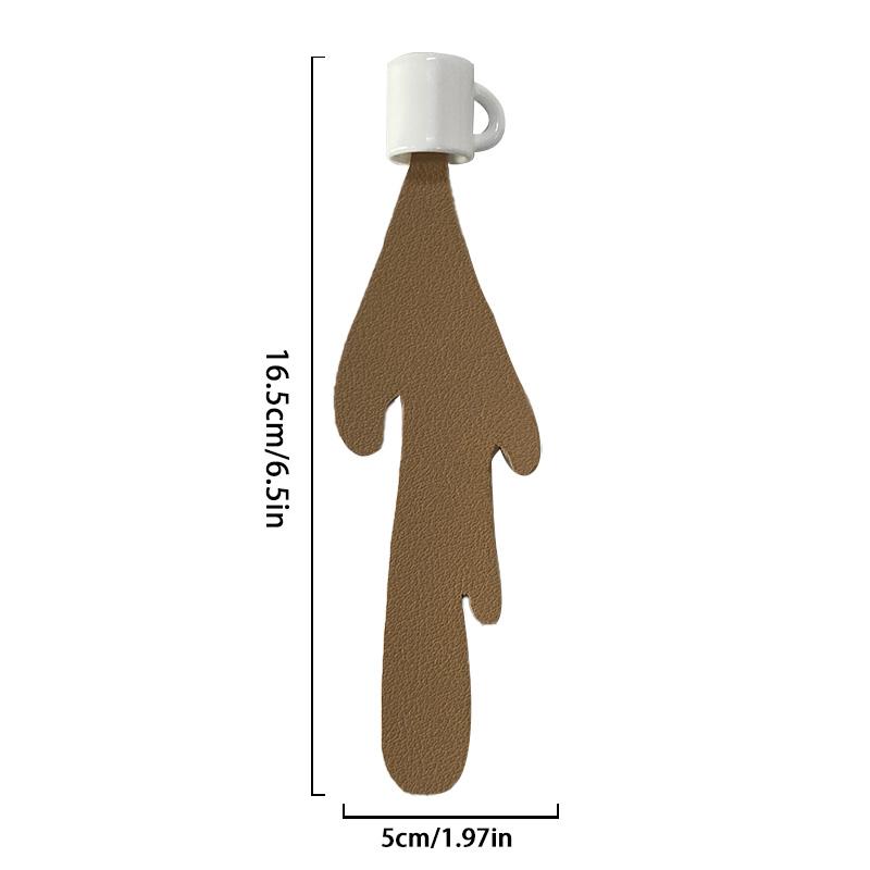 1Pc Canto Engraçado Bonito Derramado Café Marcador Marcador Leitura