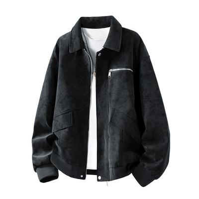 Mens PU Leather Biker Jacket With Notched Collar Loose Fit 2026 Casual Streetwear Outerwear