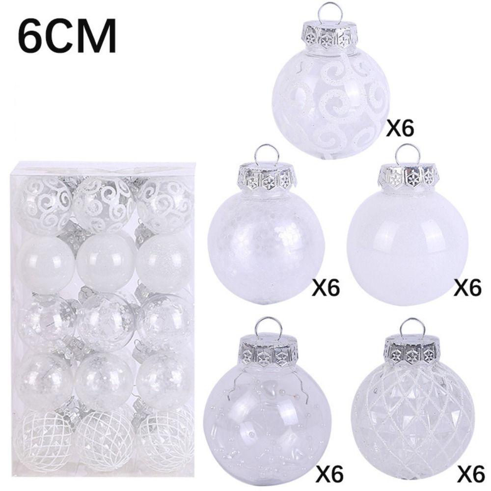 Plastic Christmas Tree Balls 6CM Xmas Baubles Fashion Christmas Ball Set  Home