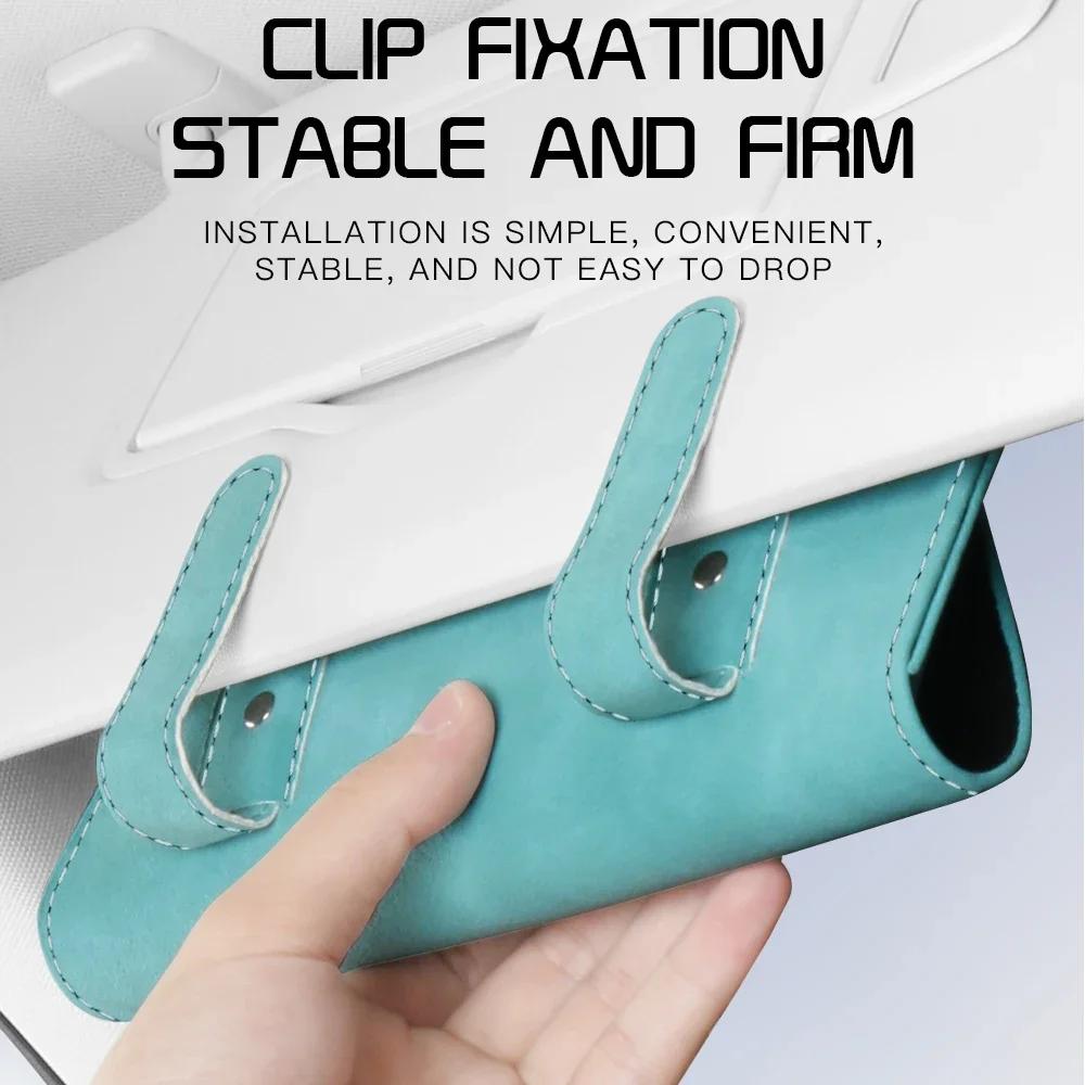 Car Glasses Holder Clip Accesorios Para Vehículos Internal Interior Decoration Case Cover Eyeglass Organizer Sun Glasses Storage
