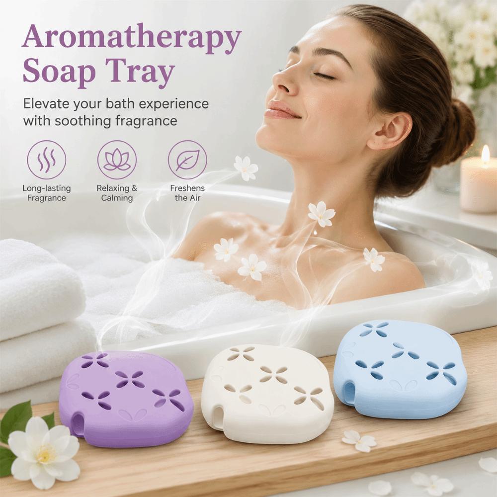 Silicone Aromatherapy Storage Box Draining Storage Rack Silicone Soap Box Dish Holder  Shower