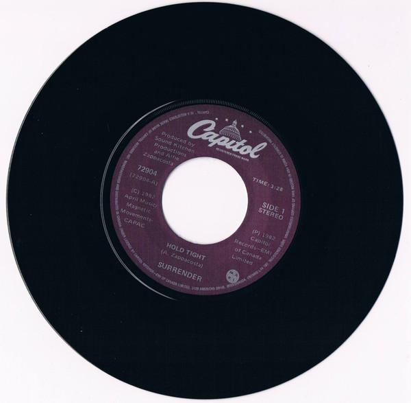 

7inch Record SURRENDER 3 Hold Tight 72904 Capitol Records 1982 Canada Rock Used