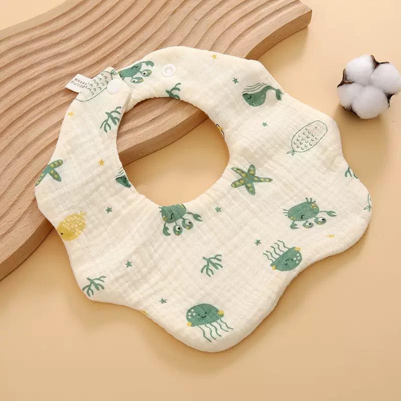 Baby Cotton Gauze Waterproof Bib Soft Breathable Newborn Drool Catcher Gentle On Skin Daily Care Essential For Infants